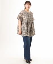 OLLHD31109 eur3(エウルキューブ) 【大きいサイズ/接触冷感】ストレートワイドデニムパンツ ネイビー