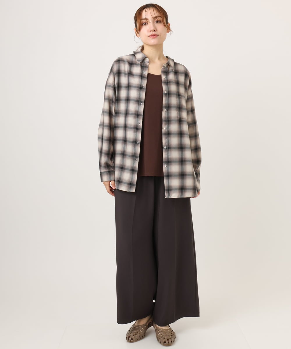 OLLID37089 eur3(エウルキューブ) 【大きいサイズ/UVカット/速乾/接触冷感】洗えるセンタープレスイージーパンツ ダークグレー