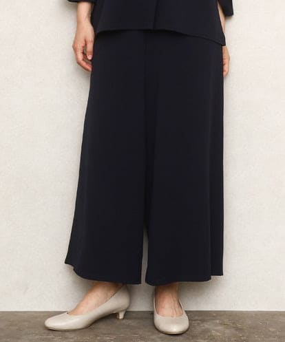 OLLKA02089  【大きいサイズ】カットジョーゼットワイドパンツ