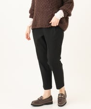OLLKD08089 eur3(エウルキューブ) 【シリーズ累計販売2万枚！/大きいサイズ】さらさらストレッチカットレングステーパードパンツ ブラック