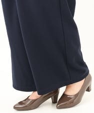 OLLKD09099 eur3(エウルキューブ) 【大きいサイズ/洗える/セットアップ対応】カットジョーゼットワイドパンツ ネイビー