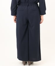 OLLKD09099 eur3(エウルキューブ) 【大きいサイズ/洗える/セットアップ対応】カットジョーゼットワイドパンツ ネイビー