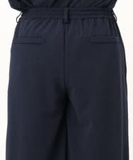 OLLKD09099 eur3(エウルキューブ) 【大きいサイズ/洗える/セットアップ対応】カットジョーゼットワイドパンツ ネイビー