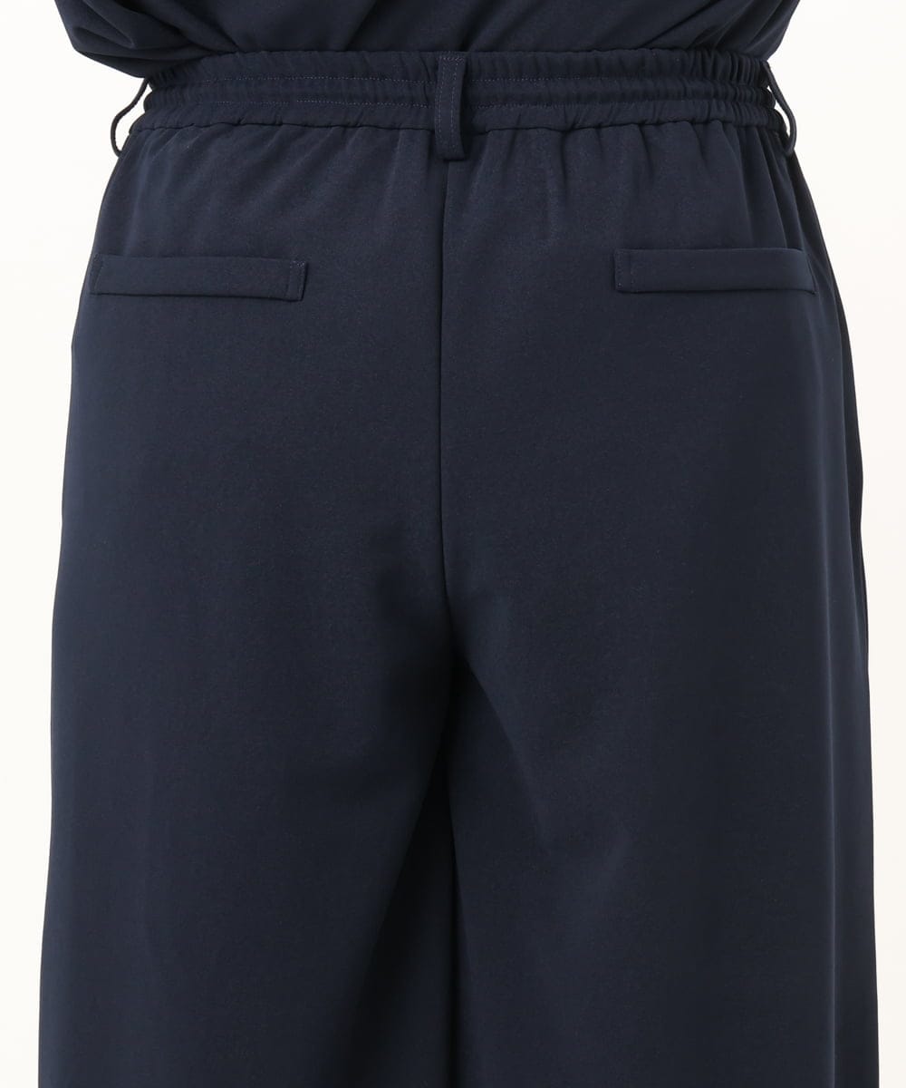 OLLKD09099 eur3(エウルキューブ) 【大きいサイズ/洗える/セットアップ対応】カットジョーゼットワイドパンツ ネイビー