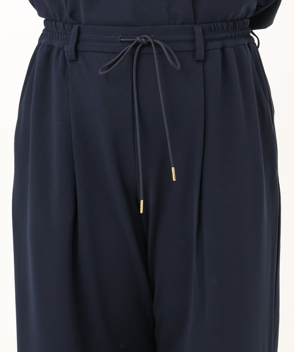 OLLKD09099 eur3(エウルキューブ) 【大きいサイズ/洗える/セットアップ対応】カットジョーゼットワイドパンツ ネイビー