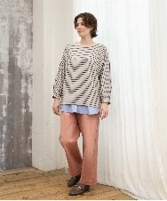 OLLKD13109 eur3(エウルキューブ) 【大きいサイズ/洗える】カラーストレッチデニム ライトピンク