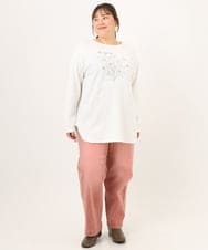 OLLKD13109 eur3(エウルキューブ) 【大きいサイズ/洗える】カラーストレッチデニム ライトピンク