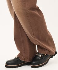 OLLKD13109 eur3(エウルキューブ) 【大きいサイズ/洗える】カラーストレッチデニム ダークブラウン
