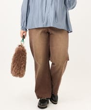 OLLKD13109 eur3(エウルキューブ) 【大きいサイズ/洗える】カラーストレッチデニム ダークブラウン