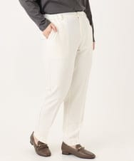 OLLLA10099 eur3(エウルキューブ) 【大きいサイズ】ロイヤルヒート裏起毛テーパードパンツ ホワイト(90)