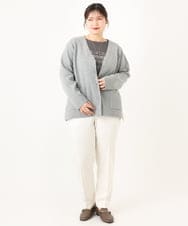 OLLLA10099 eur3(エウルキューブ) 【大きいサイズ】ロイヤルヒート裏起毛テーパードパンツ ホワイト(90)