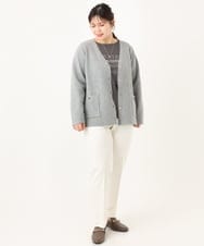 OLLLA10099 eur3(エウルキューブ) 【大きいサイズ】ロイヤルヒート裏起毛テーパードパンツ ホワイト(90)