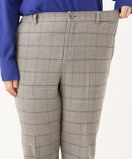 OLLLA10099 eur3(エウルキューブ) 【大きいサイズ】ロイヤルヒート裏起毛テーパードパンツ ライトグレー(91)