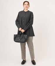 OLLLA10099 eur3(エウルキューブ) 【大きいサイズ】ロイヤルヒート裏起毛テーパードパンツ ライトグレー(91)
