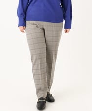 OLLLA10099 eur3(エウルキューブ) 【大きいサイズ】ロイヤルヒート裏起毛テーパードパンツ ライトグレー(91)