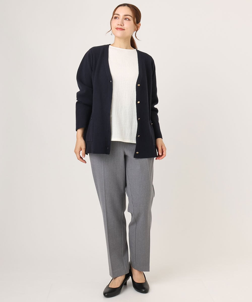 OLLLA10099 eur3(エウルキューブ) 【大きいサイズ】ロイヤルヒート裏起毛テーパードパンツ ダークグレー(93)