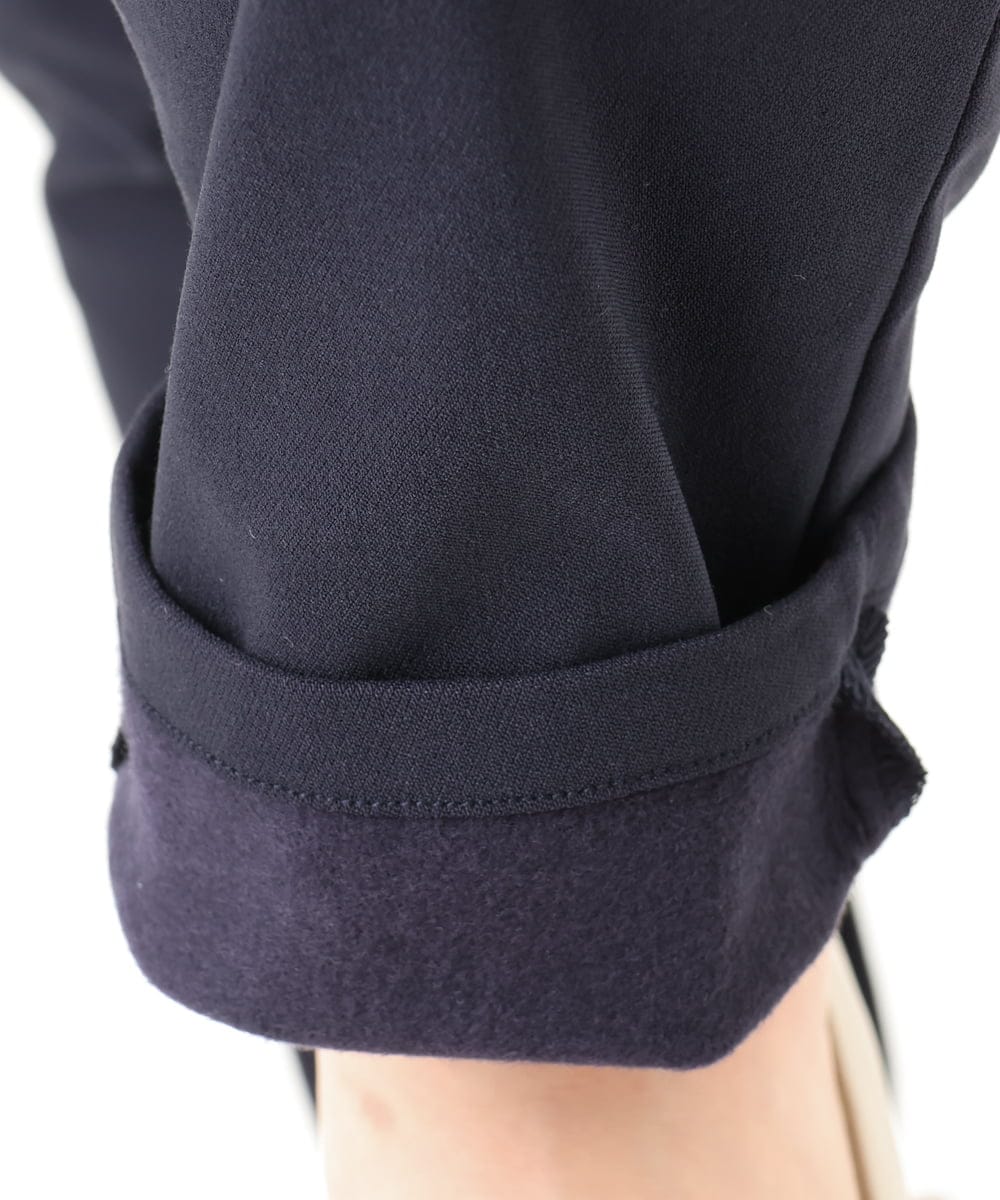 OLLLA16089 eur3(エウルキューブ) 【シリーズ累計販売2万枚！/大きいサイズ】さらさらストレッチ裏起毛テーパードパンツ ネイビー(57)
