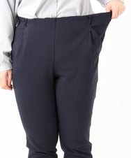 OLLLA16089 eur3(エウルキューブ) 【シリーズ累計販売2万枚！/大きいサイズ】さらさらストレッチ裏起毛テーパードパンツ ネイビー(57)
