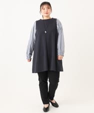 OLLLA16089 eur3(エウルキューブ) 【シリーズ累計販売2万枚！/大きいサイズ】さらさらストレッチ裏起毛テーパードパンツ ブラック(94)