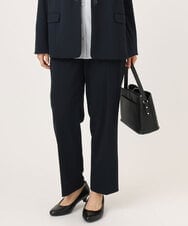 OLLLA19139 eur3(エウルキューブ) 【大きいサイズ/11号サイズあり】カットジョーゼットテーパードパンツ ネイビー(57)