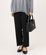 OLLLA19139 eur3(エウルキューブ) 【大きいサイズ/11号サイズあり】カットジョーゼットテーパードパンツ ブラック(94)