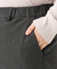 OLLLD17099 eur3(エウルキューブ) 【大きいサイズ/洗える/裏起毛】センタープレスストレートパンツ ダークグレー