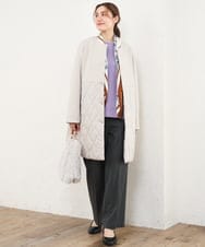 OLLLD17099 eur3(エウルキューブ) 【大きいサイズ/洗える/裏起毛】センタープレスストレートパンツ ダークグレー