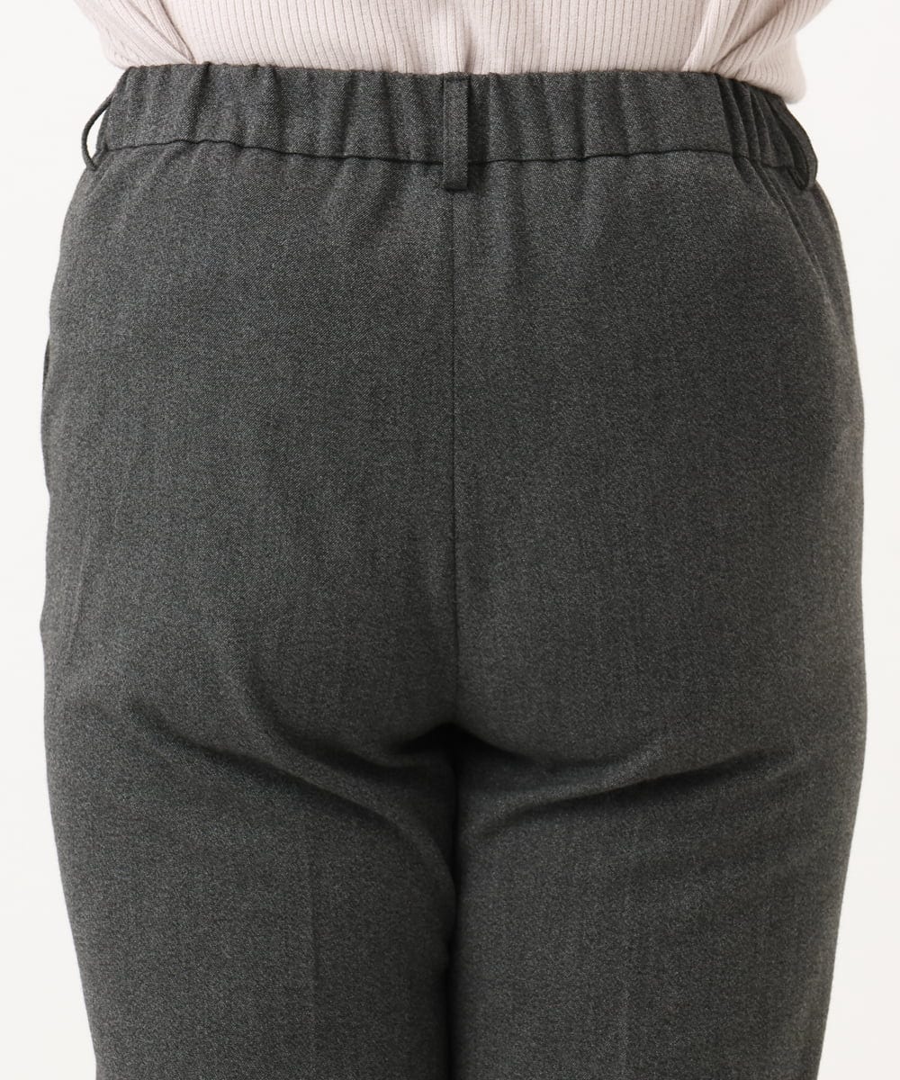 OLLLD17099 eur3(エウルキューブ) 【大きいサイズ/洗える/裏起毛】センタープレスストレートパンツ ダークグレー