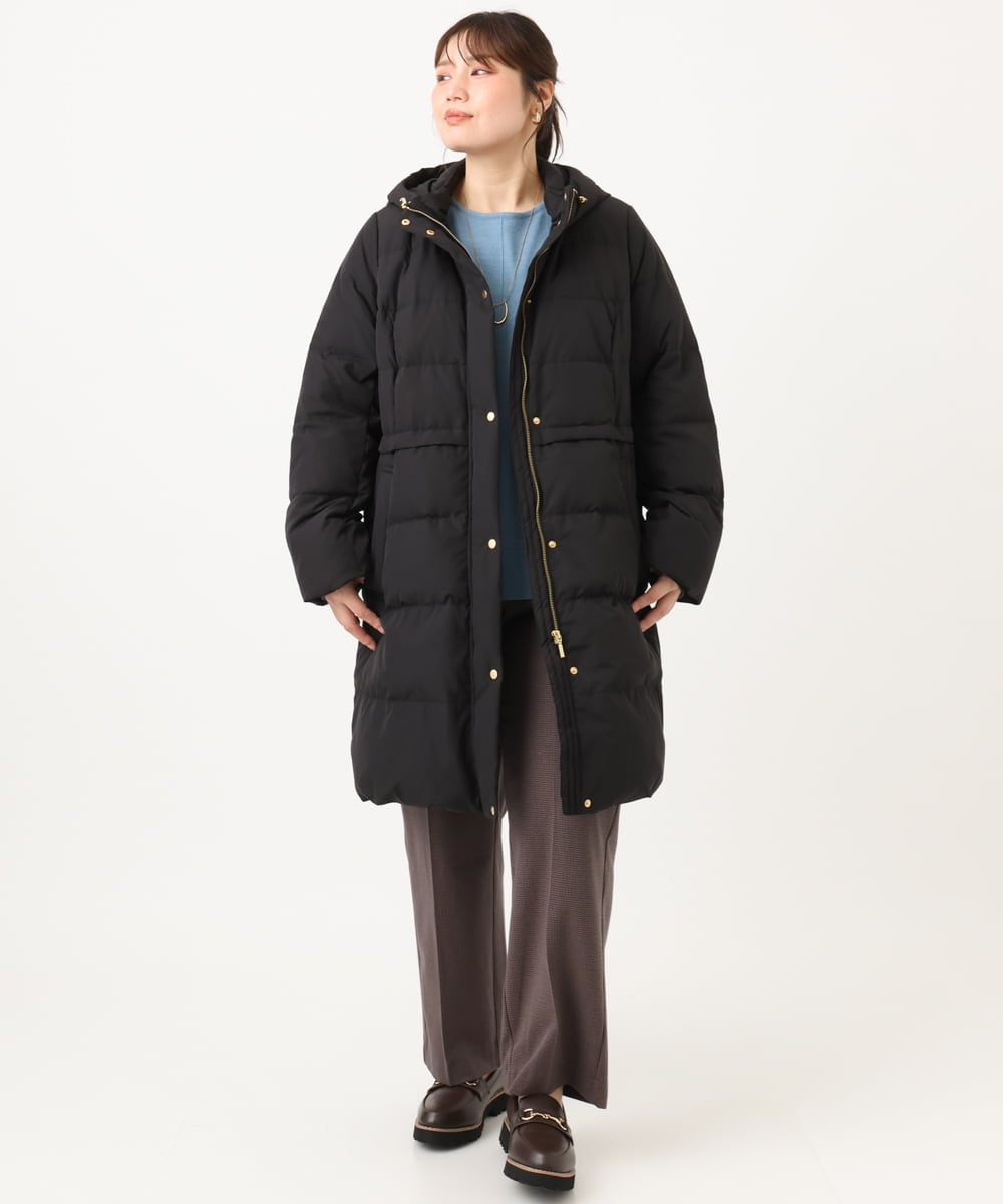 OLLLD19099 eur3(エウルキューブ) 【大きいサイズ/洗える/ 裏起毛】センタープレスチェック柄ストレートパンツ アイボリーブラック