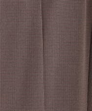 OLLLD19099 eur3(エウルキューブ) 【大きいサイズ/洗える/ 裏起毛】センタープレスチェック柄ストレートパンツ アイボリーブラック
