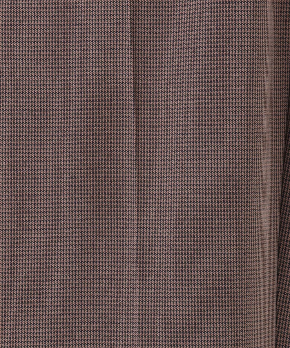 OLLLD19099 eur3(エウルキューブ) 【大きいサイズ/洗える/ 裏起毛】センタープレスチェック柄ストレートパンツ アイボリーブラック