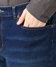 OLLLD21099 eur3(エウルキューブ) 【大きいサイズ/裏起毛】ゆるフィットデニム ネイビー