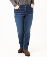 OLLLD21099 eur3(エウルキューブ) 【大きいサイズ/裏起毛】ゆるフィットデニム ネイビー