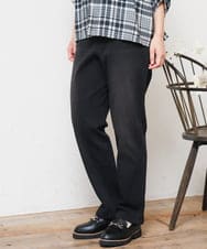 OLLLD21099 eur3(エウルキューブ) 【大きいサイズ/裏起毛】ゆるフィットデニム ブラック