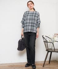 OLLLD21099 eur3(エウルキューブ) 【大きいサイズ/裏起毛】ゆるフィットデニム ブラック