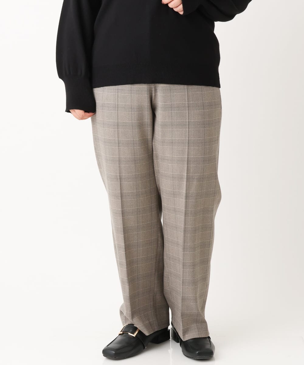 OLLLS05089 eur3(エウルキューブ) 【大きいサイズ】ロイヤルヒートストレートパンツ ベージュ(82)