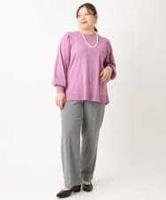 OLLLS05089 eur3(エウルキューブ) 【大きいサイズ】ロイヤルヒートストレートパンツ ダークグレー(93)