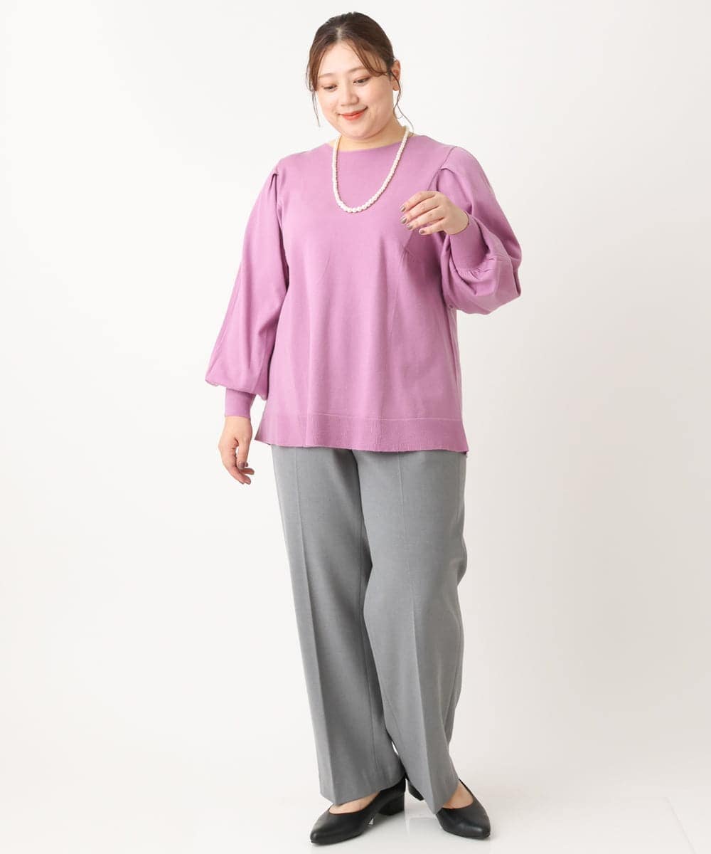 OLLLS05089 eur3(エウルキューブ) 【大きいサイズ】ロイヤルヒートストレートパンツ ダークグレー(93)