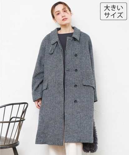 OLUAG01349 eur3 【大きいサイズ】ステンカラーウールコート
