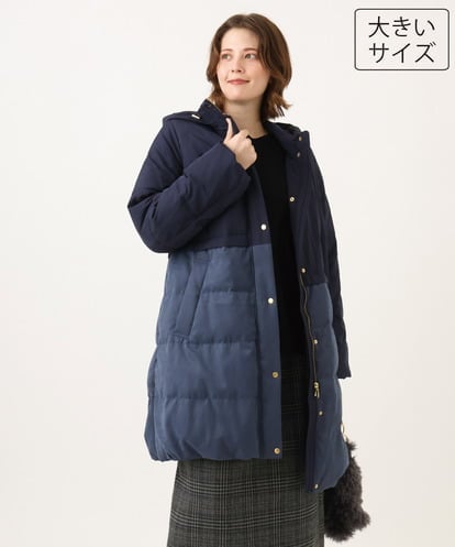 OLUAG02349 eur3 【大きいサイズ】フードロングダウンコート