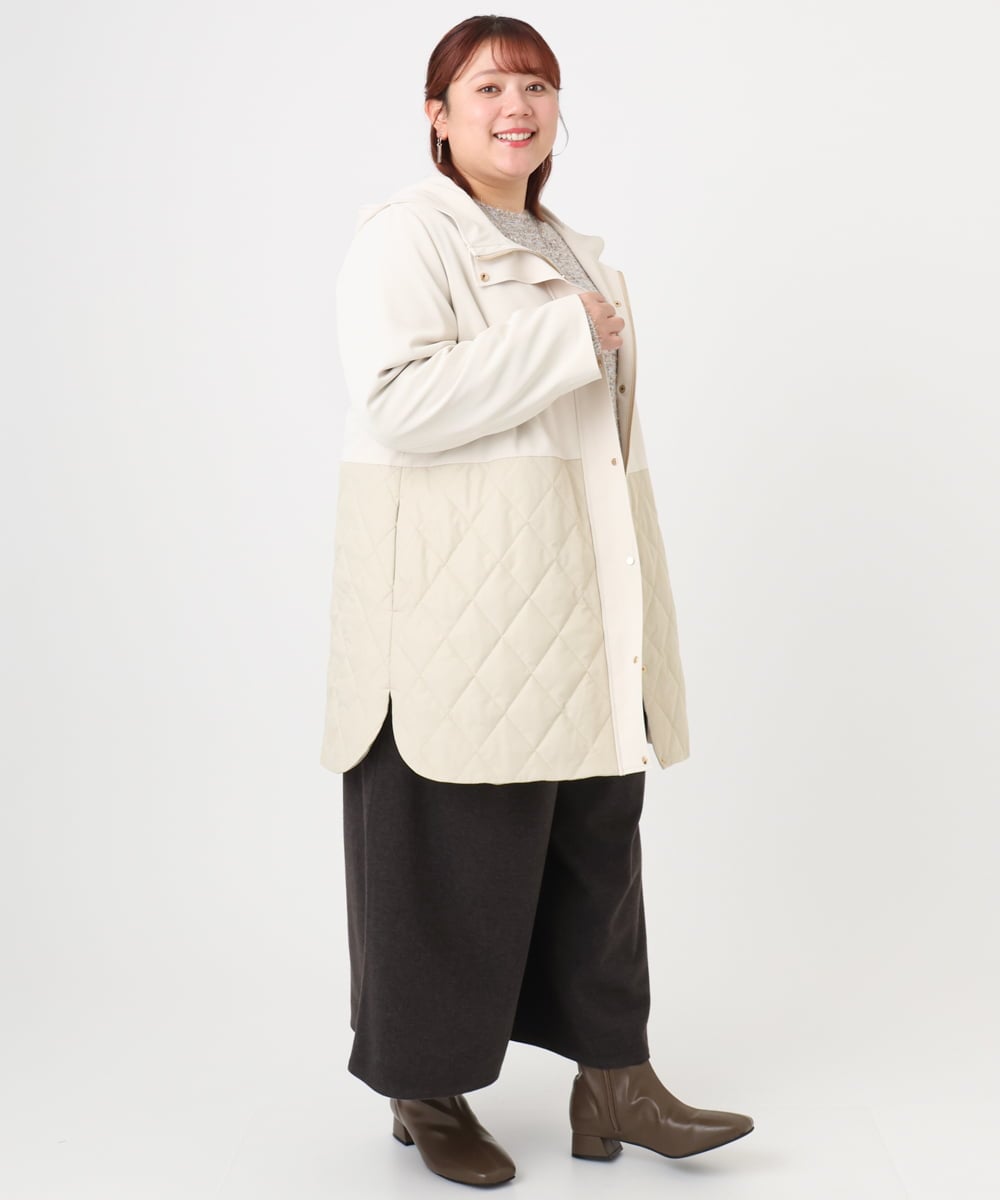 OLUBD08199 eur3(エウルキューブ) 【大きいサイズ】キルトコンビアウター ベージュ(82)