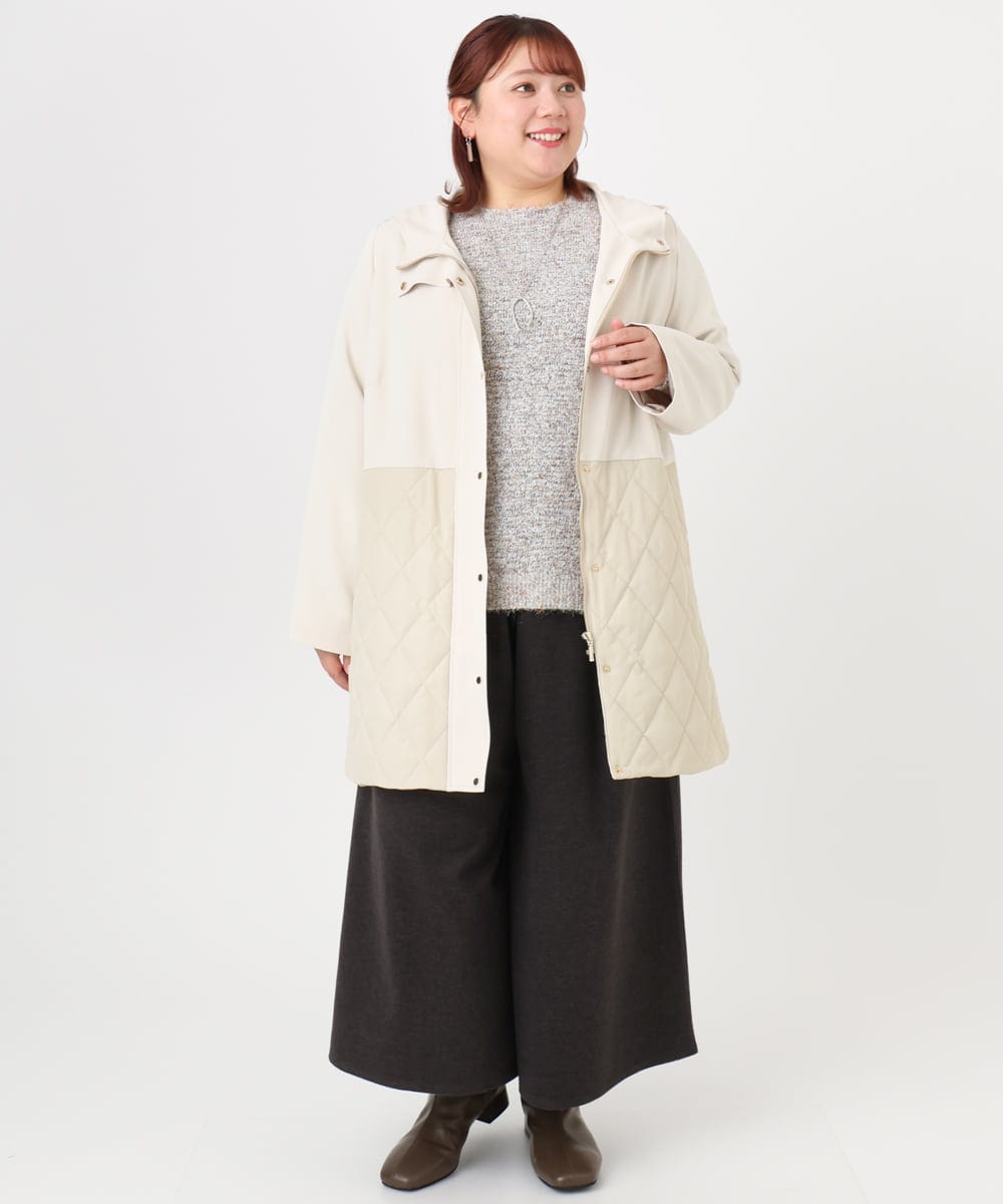 OLUBD08199 eur3(エウルキューブ) 【大きいサイズ】キルトコンビアウター ベージュ(82)