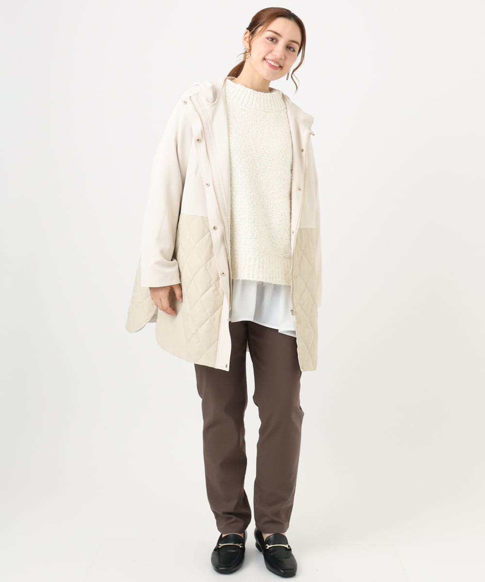OLUBD08199 eur3(エウルキューブ) 【大きいサイズ】キルトコンビアウター ベージュ(82)