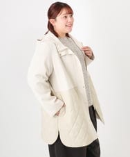 OLUBD08199 eur3(エウルキューブ) 【大きいサイズ】キルトコンビアウター ベージュ(82)