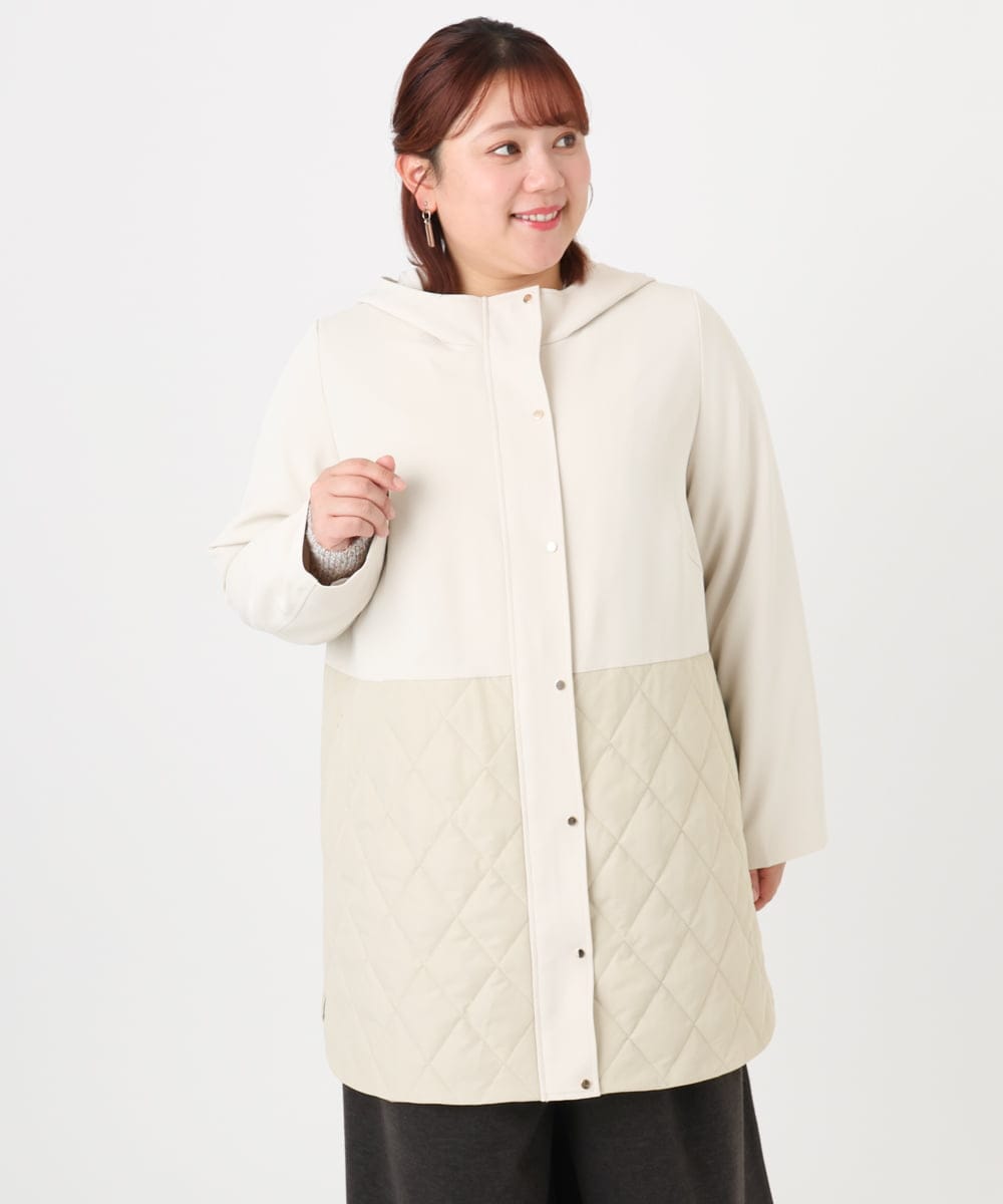 OLUBD08199 eur3(エウルキューブ) 【大きいサイズ】キルトコンビアウター ベージュ(82)