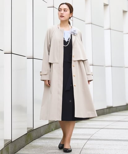 OLUBD09239 eur3 【大きいサイズ】ノーカラートレンチコート