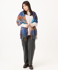 OZ3KD10039 eur3(エウルキューブ) 【シアバター加工】チェックストール ブルー