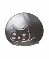 OZYDD02019 eur3(エウルキューブ) 猫ラウンドコインケース ブラック
