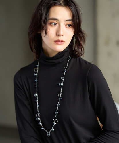 PG2AG15120 GEORGES RECH [日本製]メタリックコットンパールネックレス