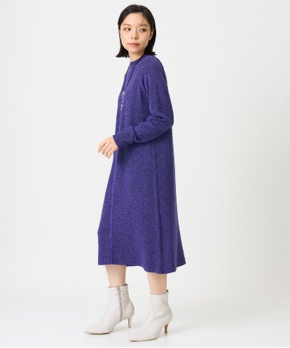PHAAG16390 GEORGES RECH(小さいサイズ) ラグランスリーブセミハイネックニットワンピース